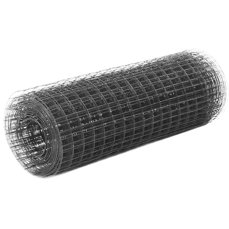 Vidaxl -Hühnerdraht 10x0,5 m Stahl mit PVC -Beschichtung grau