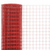 Vidaxx Hühnerdraht 10x1 m Stahl mit PVC-Beschichtung rot