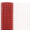 Vidaxx Hühnerdraht 25x1 m Stahl mit PVC-Beschichtung rot