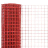 Vidaxl -Hühnerdraht 25x0,5 m Stahl mit PVC -Beschichtung rot