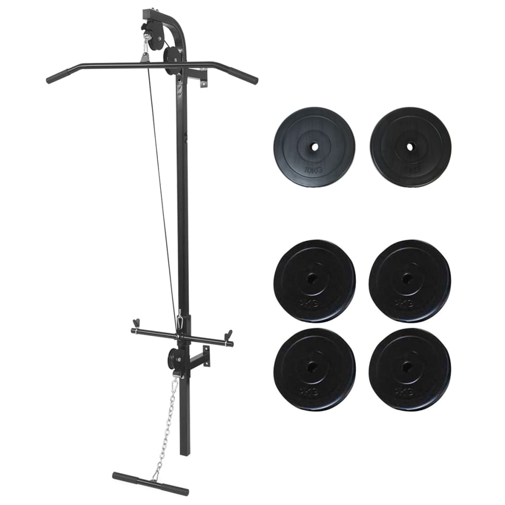 Vidaxl -Kraftturm für die Wand mit Gewichtsscheiben 40 kg