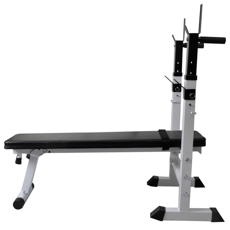 VIDAXL -Trainingsbank mit Gewichtsregal und Hantel 60,5 kg