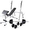 VIDAXL -Trainingsbank mit Gewichtsregal und Hantel 60,5 kg