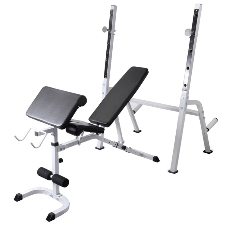 VIDAXL -Trainingsbank mit Gewichtsregal und Hantel 60,5 kg