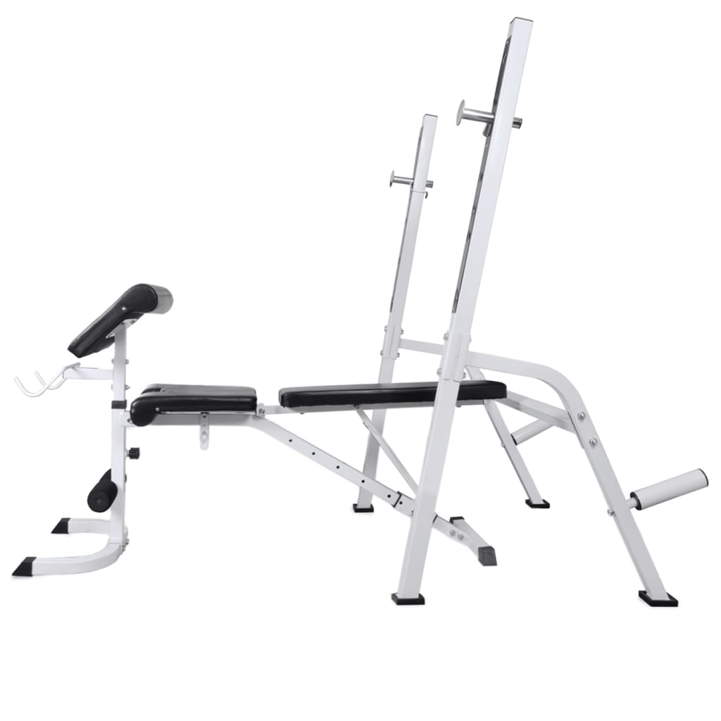 VIDAXL -Trainingsbank mit Gewichtsregal und Hantel 60,5 kg