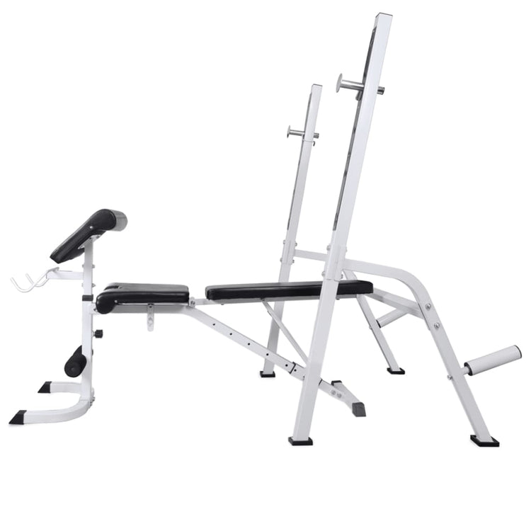 VIDAXL -Trainingsbank mit Gewichtsregal und Hantel 60,5 kg