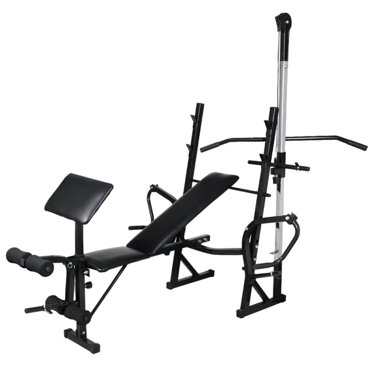 VIDAXL -Trainingsbank mit Gewichtsregal und Hantel 30,5 kg Set