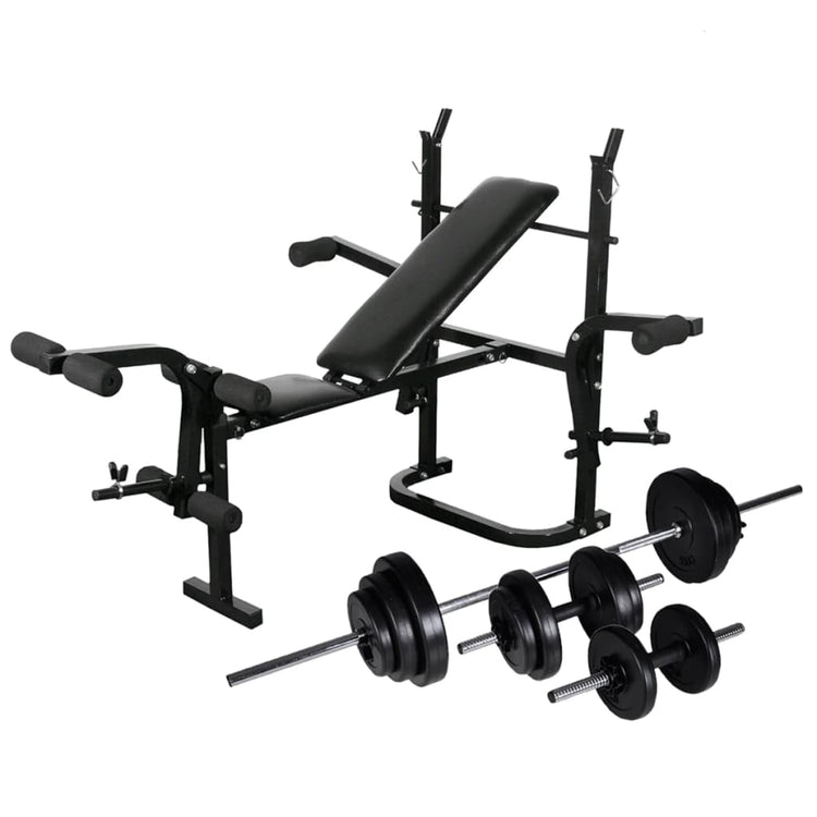 Vidaxl Gewichtsbank mit Gewichtsregal und Hantel 30,5 kg