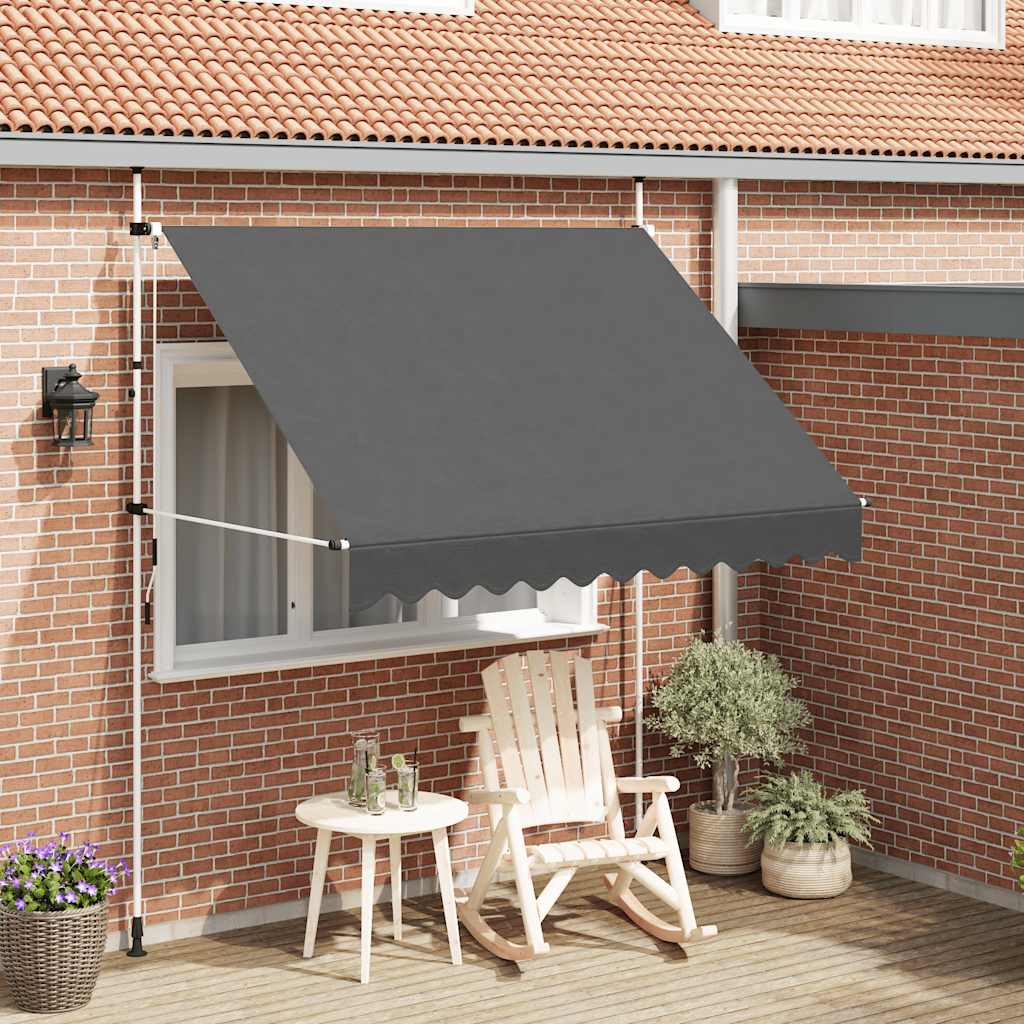 Vidaxl Luifel erstreckt sich manuell 250 cm Anthrazit