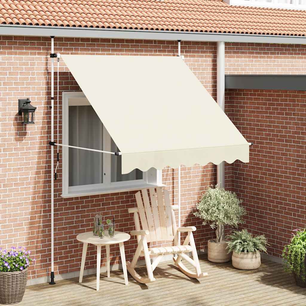 Vidaxl Luifel erstreckt sich manuell um 200 cm Creme