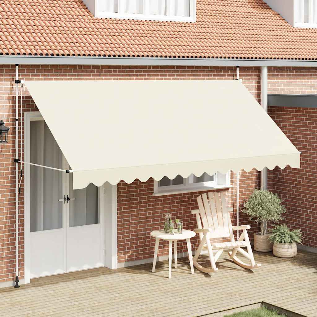 Vidaxl Luifel erstreckt sich manuell 400 cm Creme