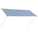 Vidaxl luifel ausziehbar 250x150 cm blau und weiß - afbeelding 2