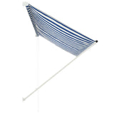 Vidaxl luifel ausziehbar 250x150 cm blau und weiß - afbeelding 3