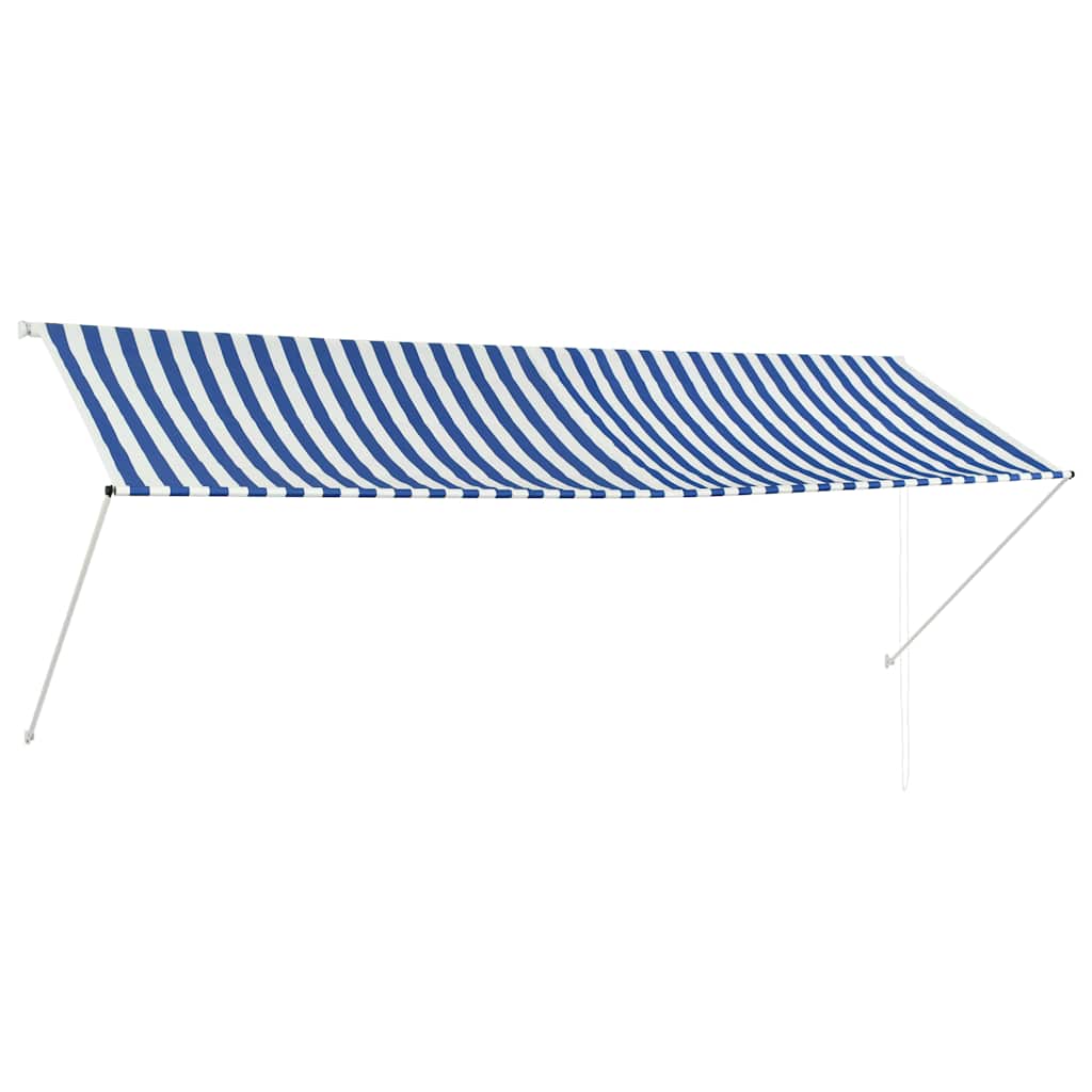Vidaxl luifel ausziehbar 350x150 cm blau und weiß