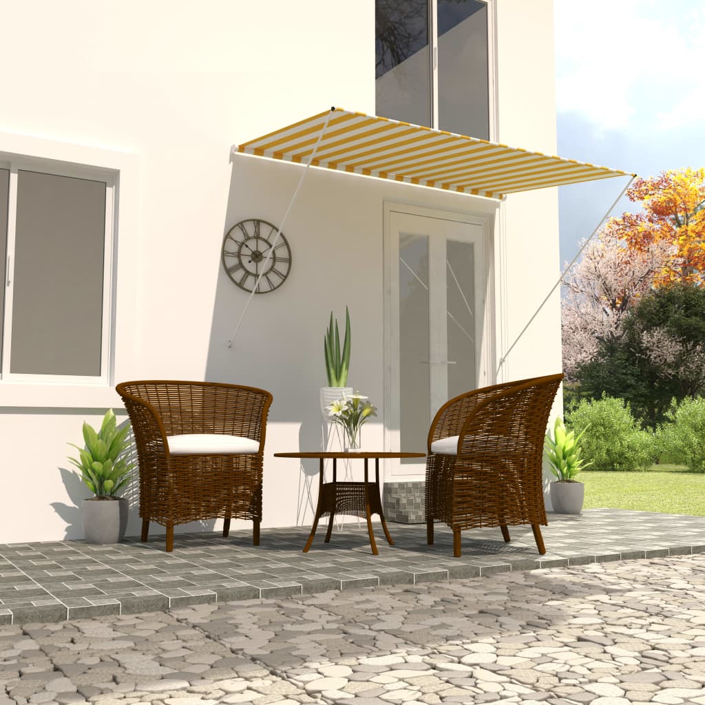 Vidaxl luifel ausziehbar 200x150 cm gelb und weiß