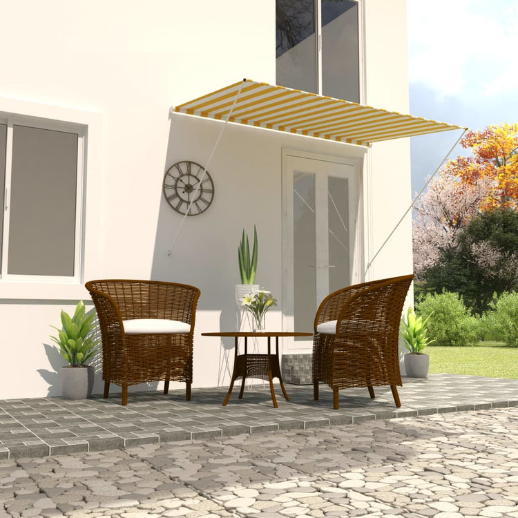 Vidaxl luifel ausziehbar 200x150 cm gelb und weiß