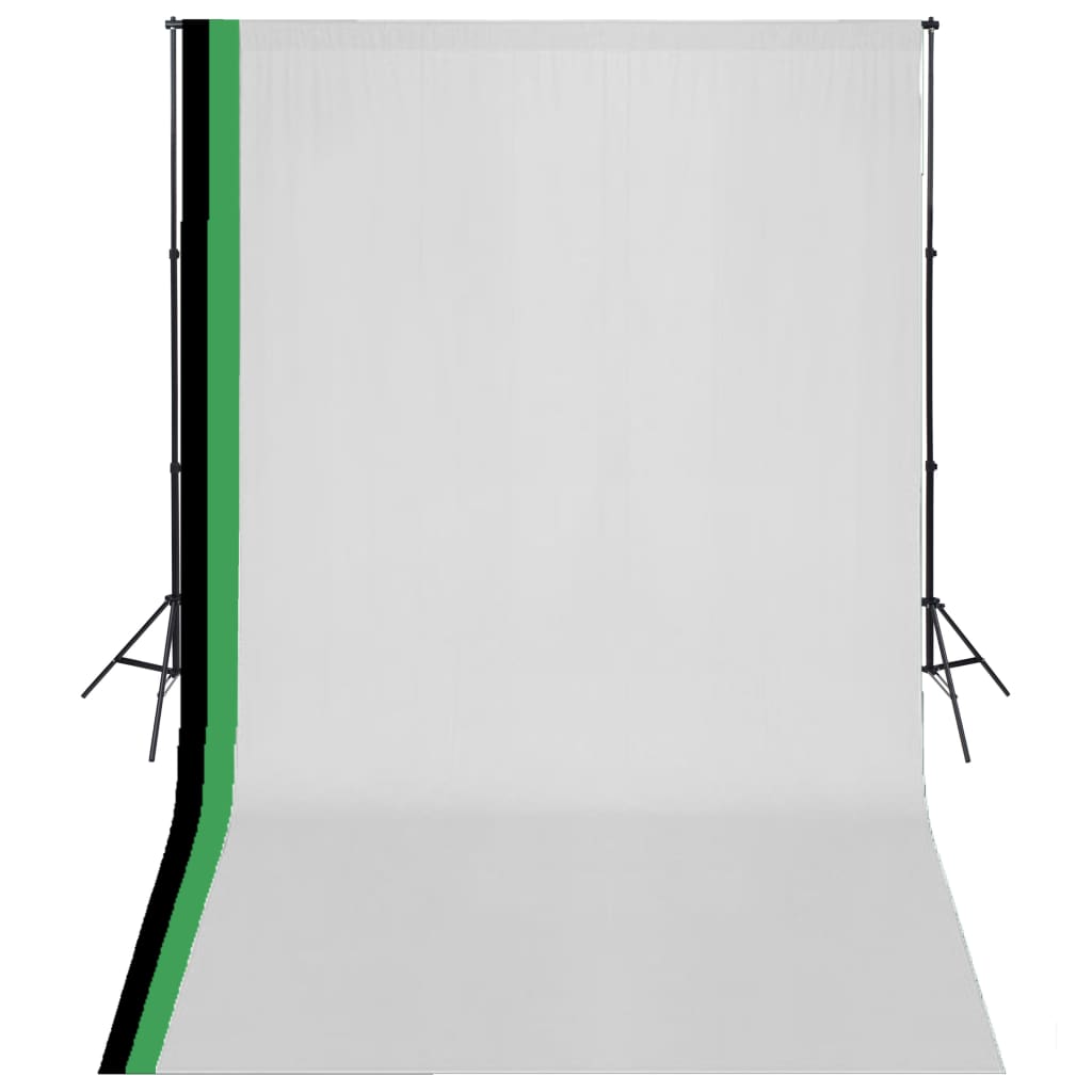 Vidaxl Photo Studio -Set mit 3 Baumwollhintergrund und Rahmen 3x5 m