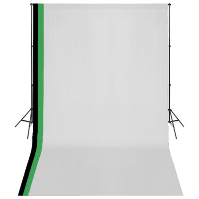 Vidaxl Photo Studio -Set mit 3 Baumwollhintergrund und Rahmen 3x5 m
