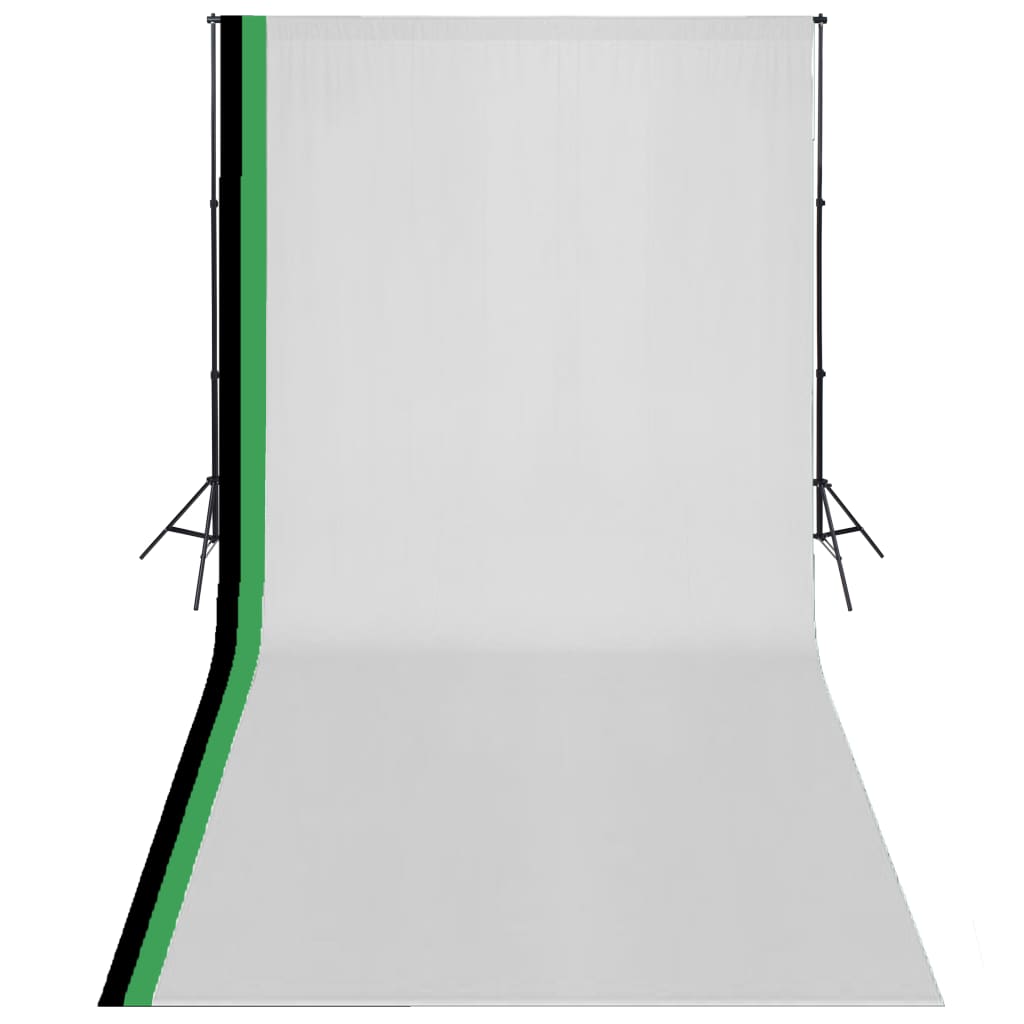 Vidaxl Photo Studio Set mit 3 Baumwollhintergrund und Rahmen 3x6 m