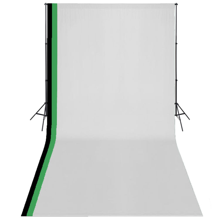 Vidaxl Photo Studio Set mit 3 Baumwollhintergrund und Rahmen 3x6 m