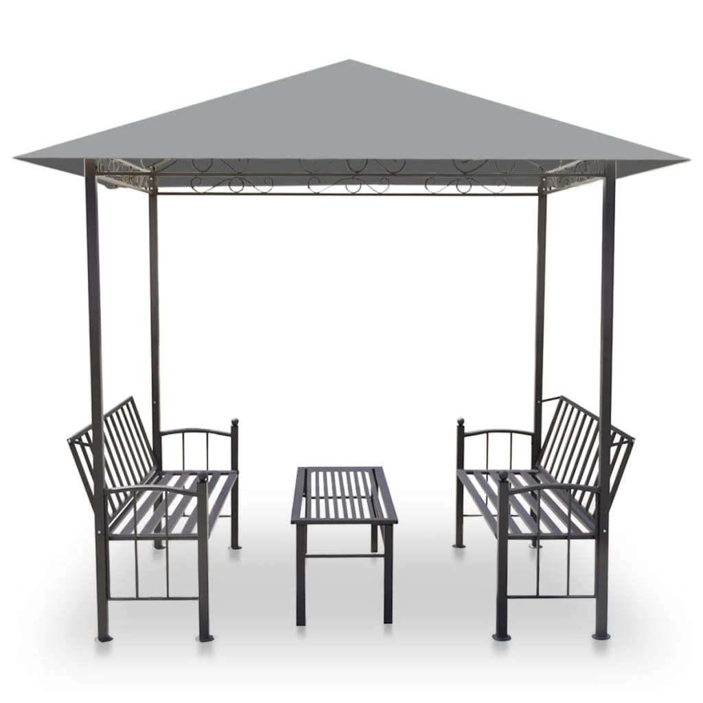 Vidaxl Gartenpavillon mit Tisch und Bänken 2,5 x 1,5 x 2,4 m Anthrazit