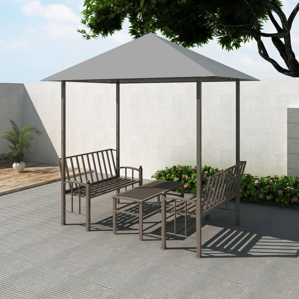 Vidaxl Gartenpavillon mit Tisch und Bänken 2,5 x 1,5 x 2,4 m Anthrazit