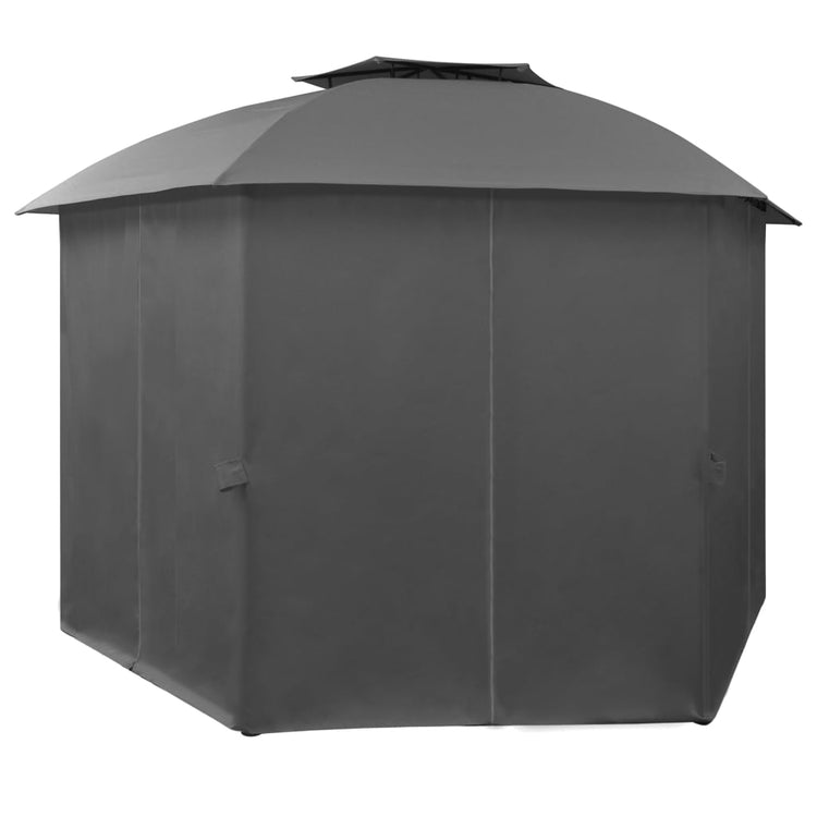 Vidaxl Gartenpavillon mit Vorhängen hexagonal 360x265 cm