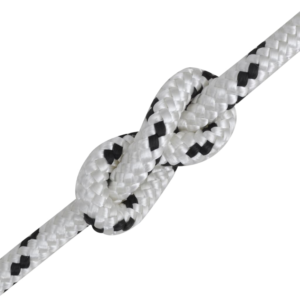 Vidaxl -Bootseil geflochten 8 mm 250 m Polyesterweiß