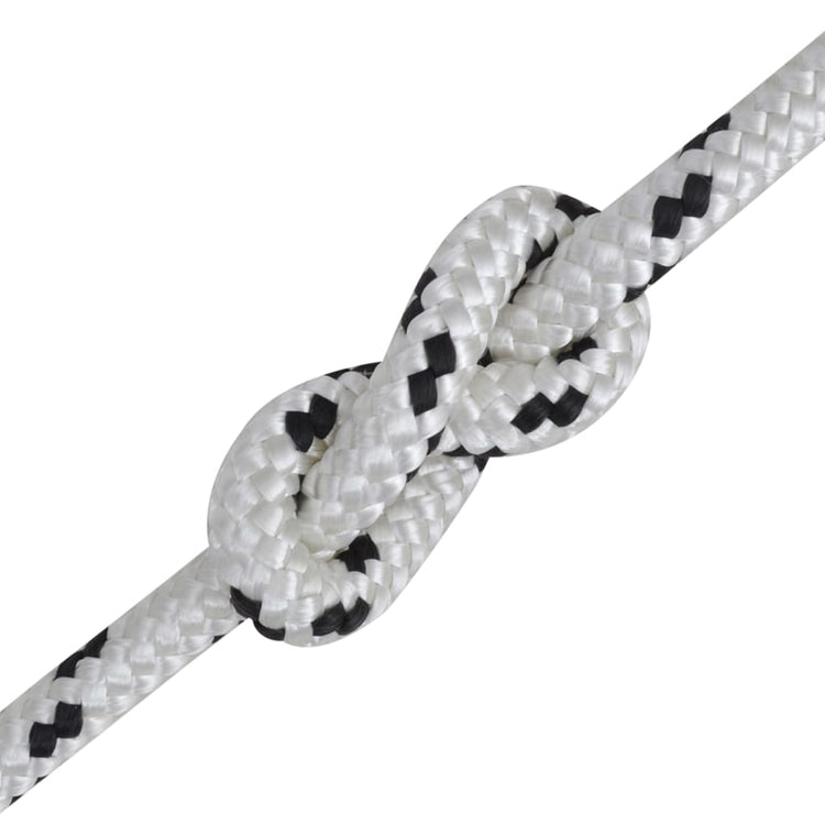 Vidaxl -Bootseil geflochten 12 mm 250 m Polyesterweiß