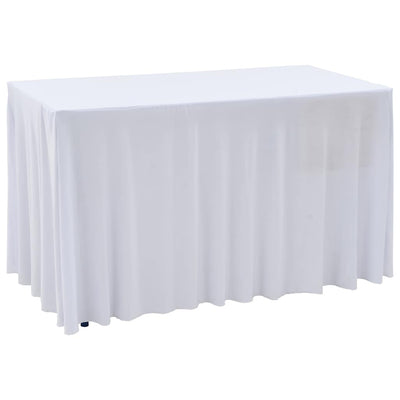 VIDAXL 2 ST -Tischabdeckungen Dehnen mit Rock 120x60.5x74 cm Weiß