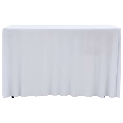 VIDAXL 2 ST -Tischabdeckungen Dehnen mit Rock 120x60.5x74 cm Weiß