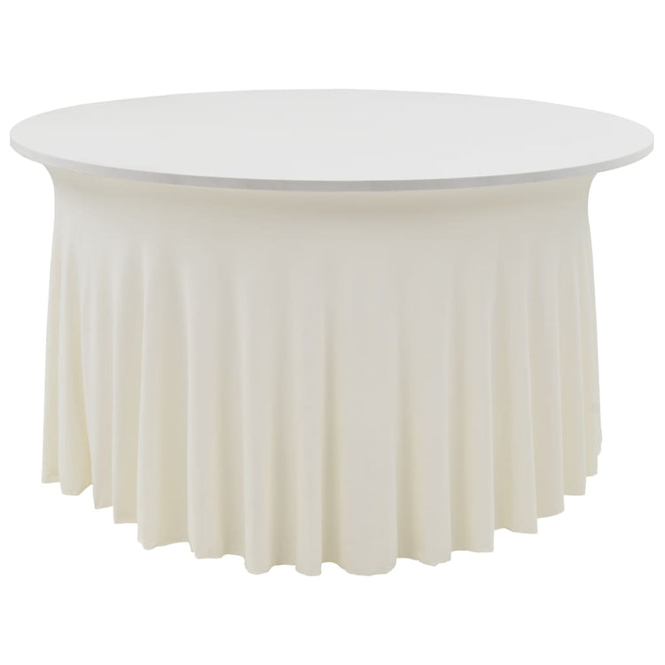 VIDAXL 2 ST -Tischabdeckungen Dehnen mit Rock 180x74 cm Creme