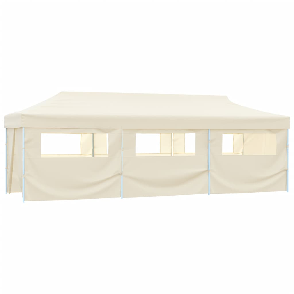 VIDAXL-Klappzelt Popup mit 8 Seitenwänden 3x9 m Creme