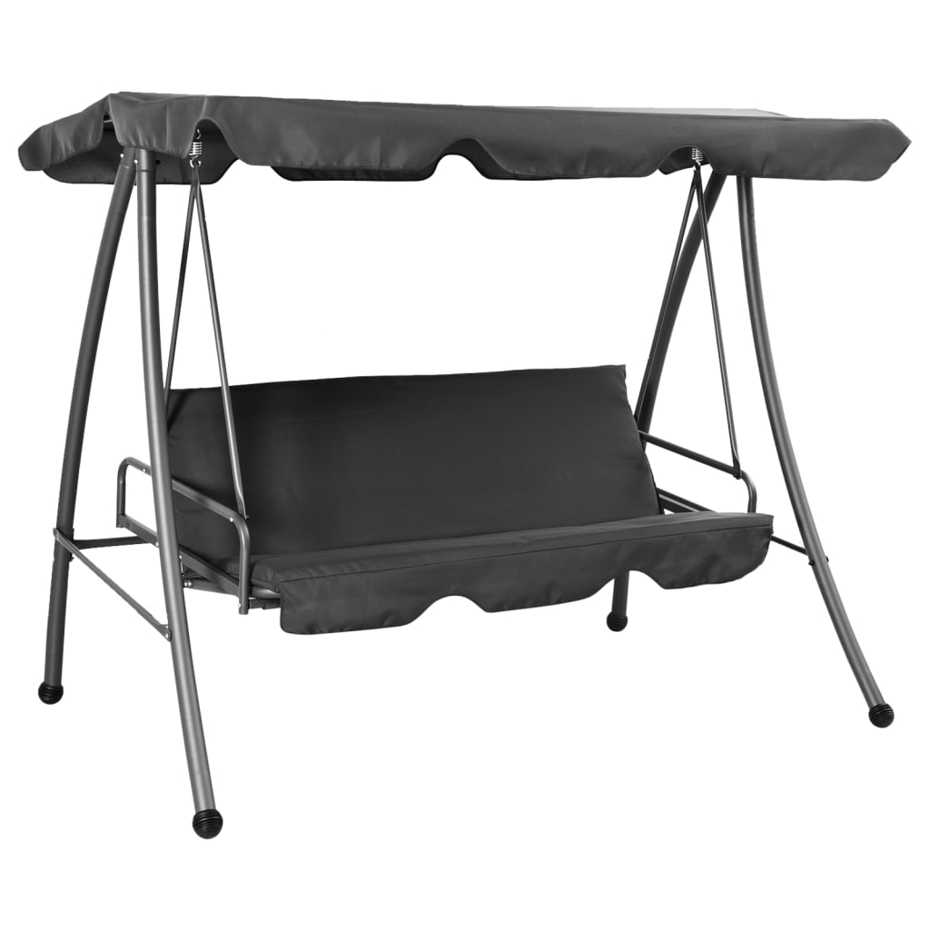 Vidaxl Swing Bank für Outdoor mit Dach 192x118x175 cm Stahlanthrazit