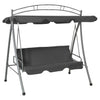 Vidaxl Swing Bank für Outdoor mit Dach 198x120x205 cm Stahl -Anthrazit