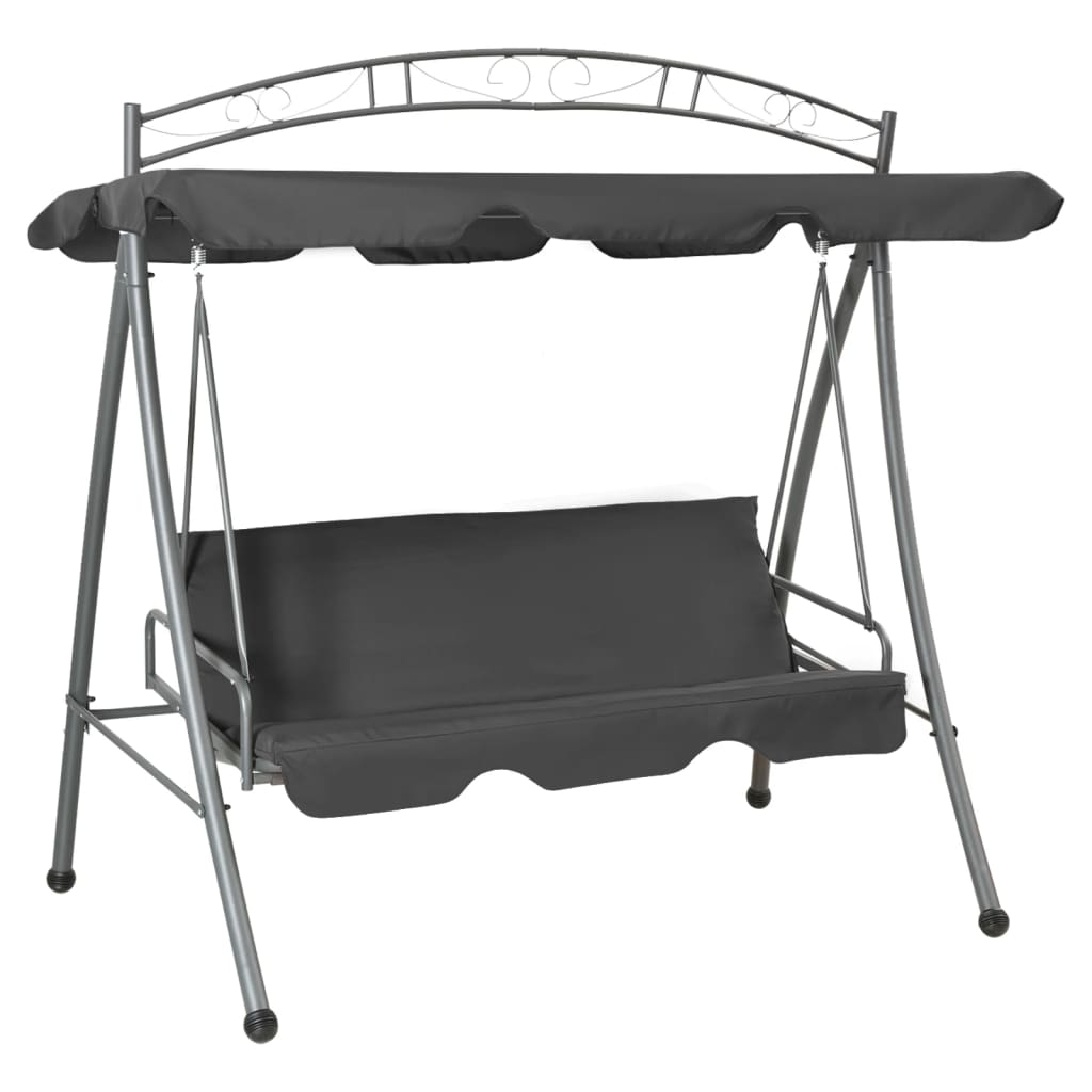 Vidaxl Swing Bank für Outdoor mit Dach 198x120x205 cm Stahl -Anthrazit