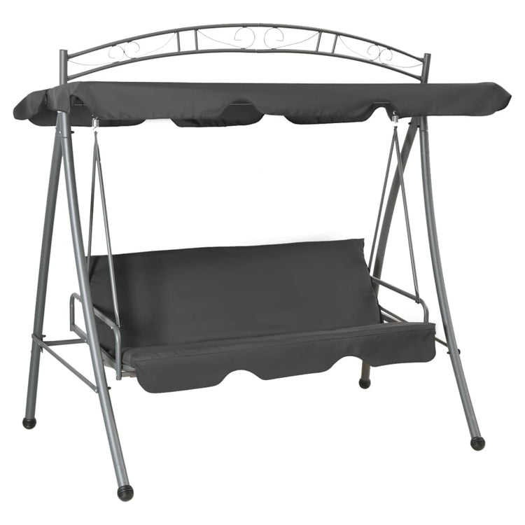 Vidaxl Swing Bank für Outdoor mit Dach 198x120x205 cm Stahl -Anthrazit