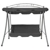Vidaxl Swing Bank für Outdoor mit Dach 198x120x205 cm Stahl -Anthrazit