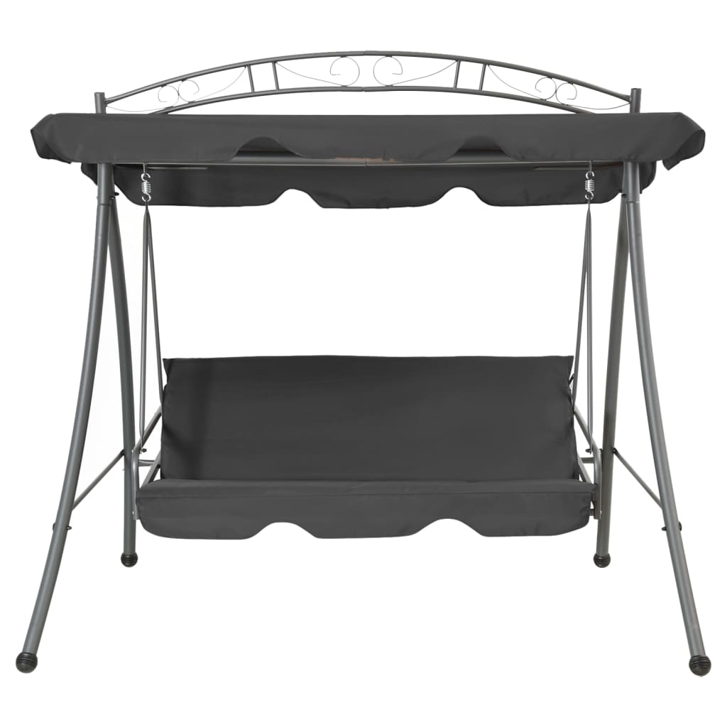 Vidaxl Swing Bank für Outdoor mit Dach 198x120x205 cm Stahl -Anthrazit