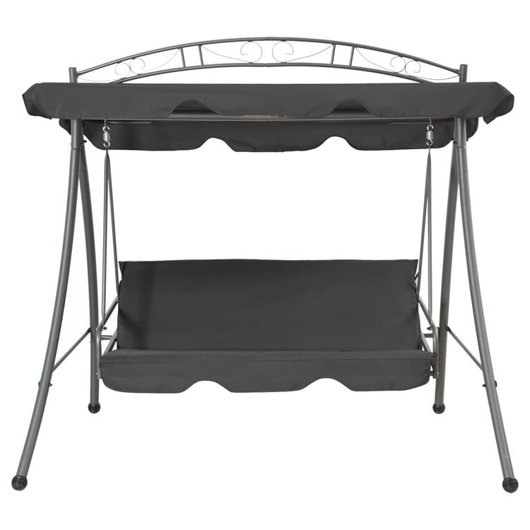 Vidaxl Swing Bank für Outdoor mit Dach 198x120x205 cm Stahl -Anthrazit