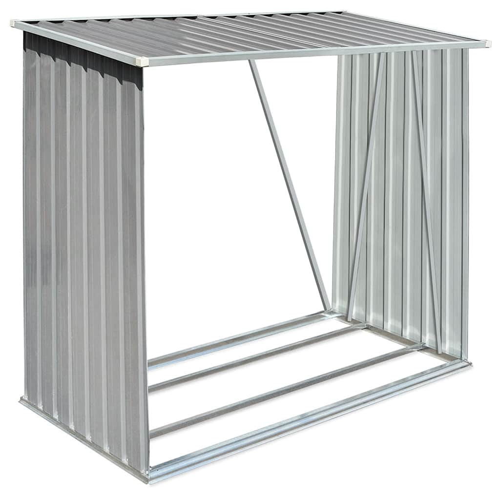 Vidaxl Brennholzschuppen 163x83x154 cm verzinkter Stahl grau