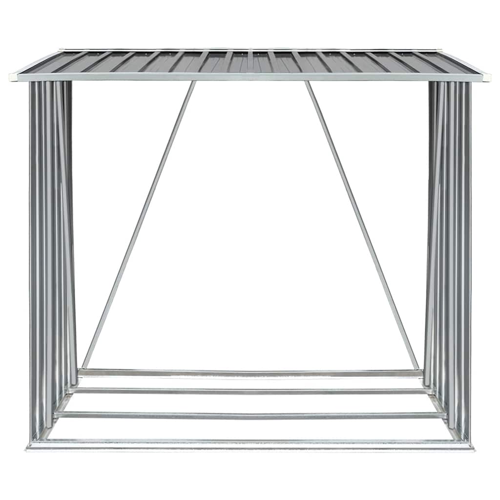 Vidaxl Brennholzschuppen 163x83x154 cm verzinkter Stahl grau