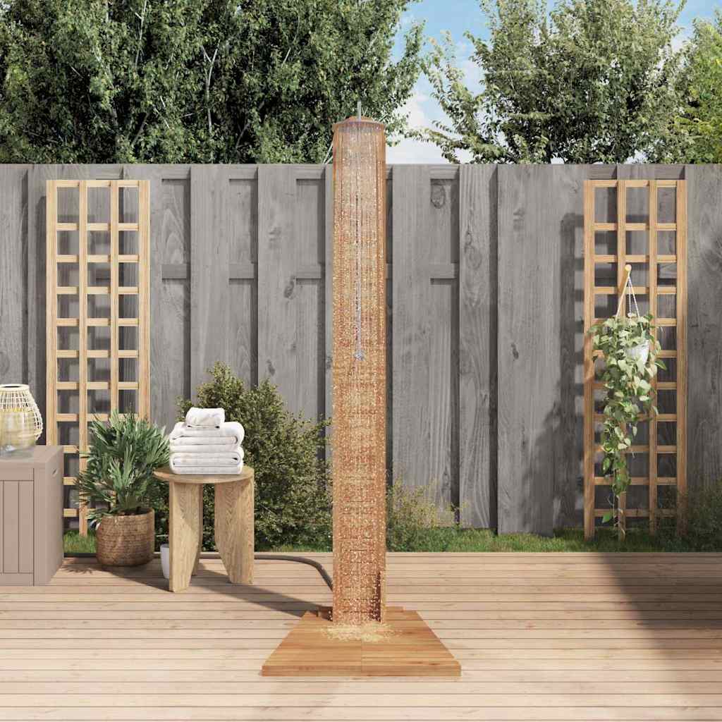 Vidaxl Outdoor -Dusche 70x75x204 cm Festes Teakholzholz