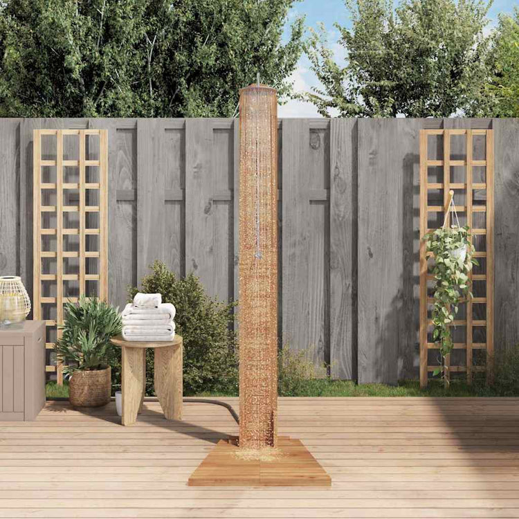 Vidaxl Outdoor -Dusche 70x75x204 cm Festes Teakholzholz