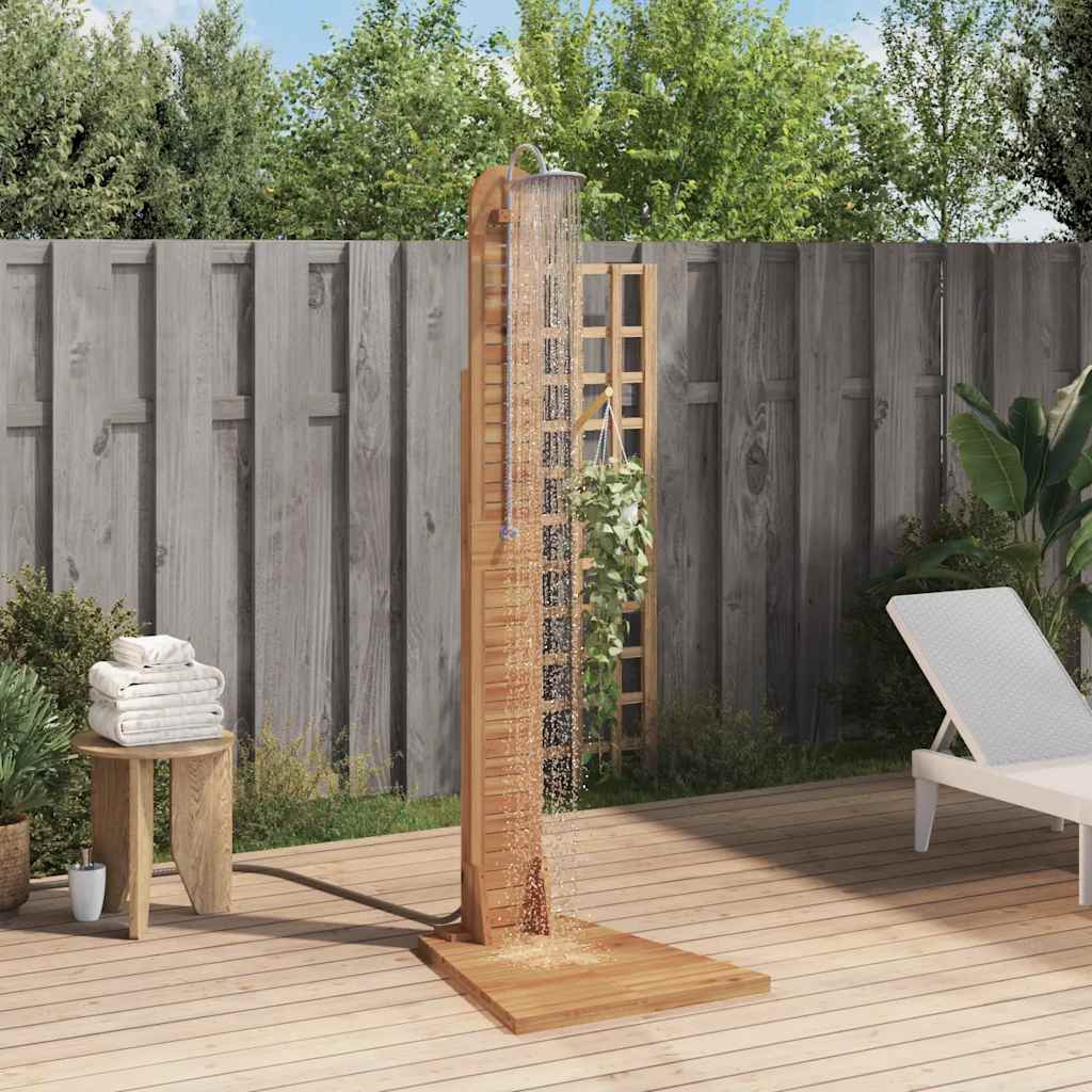 Vidaxl Outdoor -Dusche 70x75x204 cm Festes Teakholzholz