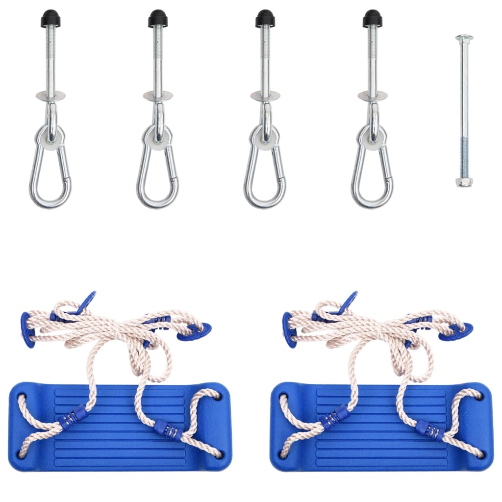 Vidaxl -Swing -Sitze 2 ST mit Klettersteinen Polyethylenblau