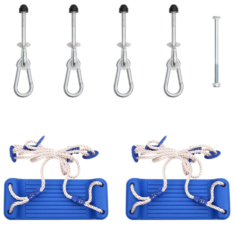 Vidaxl -Swing -Sitze 2 ST mit Klettersteinen Polyethylenblau
