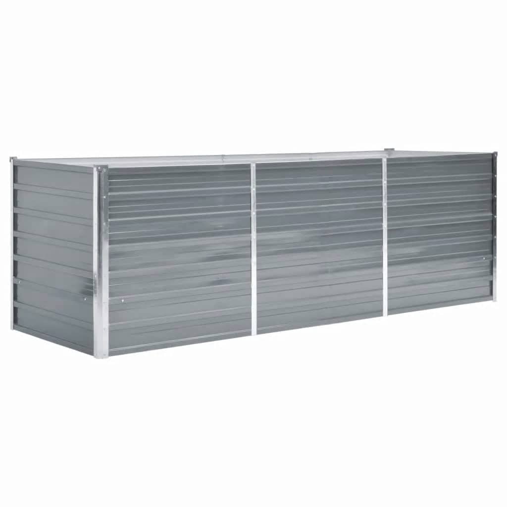 Vidaxl -Pflanzer erhöht 240 x 80 x 77 cm verzinkter Stahlgrau