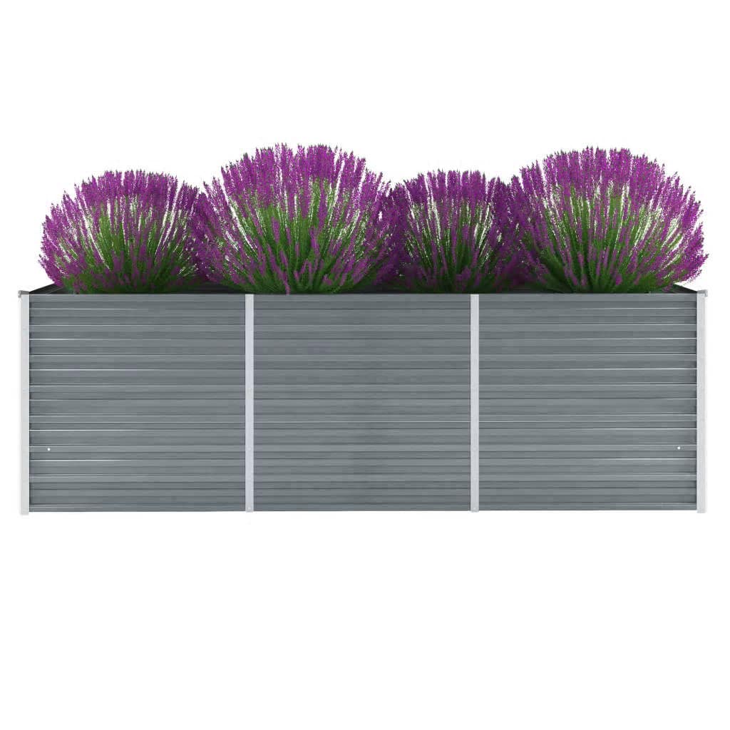 Vidaxl -Pflanzer erhöht 240 x 80 x 77 cm verzinkter Stahlgrau