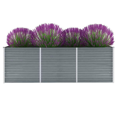 Vidaxl -Pflanzer erhöht 240 x 80 x 77 cm verzinkter Stahlgrau